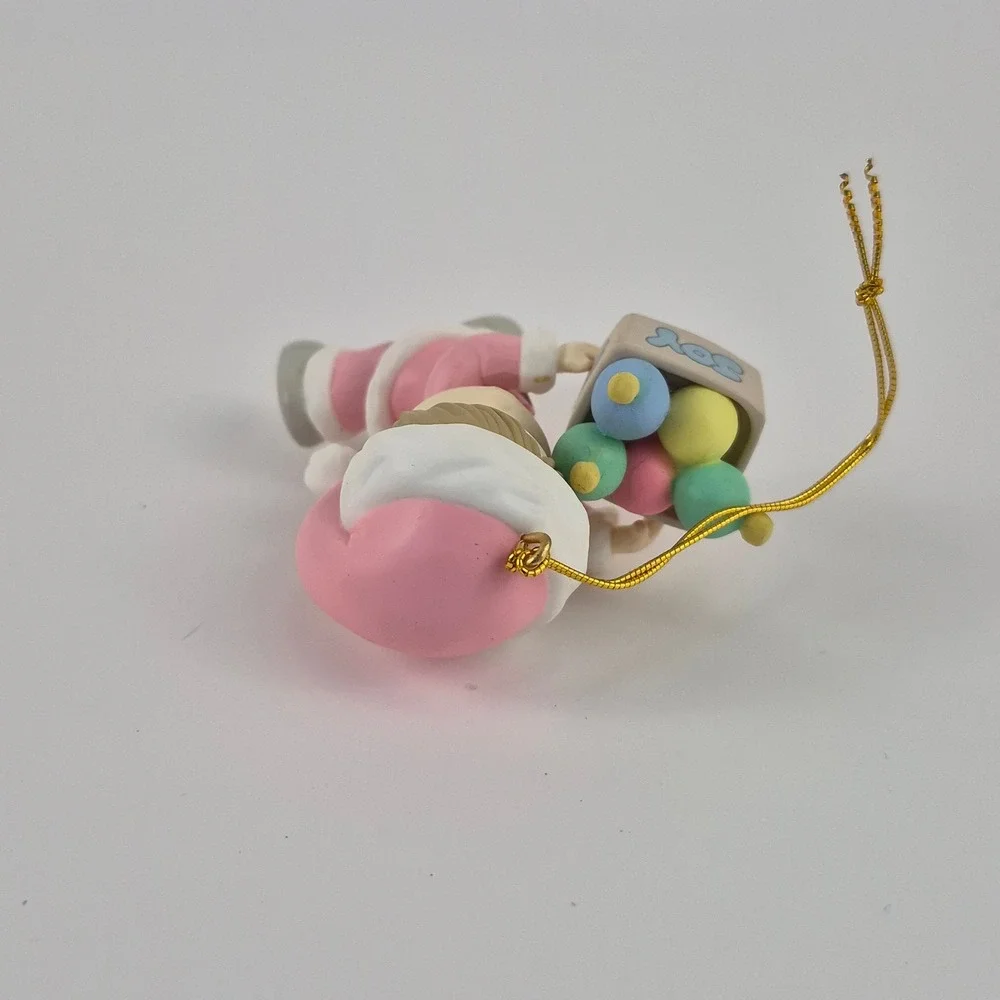 Precious Moments 1996 Home for the Holidays Ornament Pink Santa Boy Joy 266094